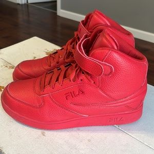 Mens red Fila hightop sneakers